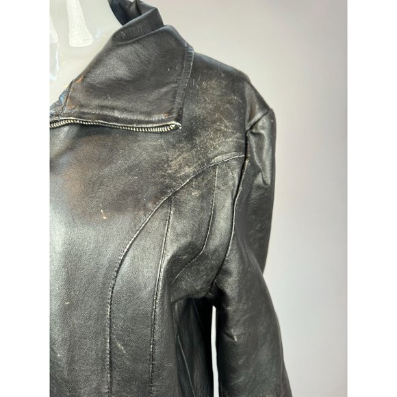East 5th Zip Front Jacket Size XL Black Genuine Leather - Picture 3 of 16